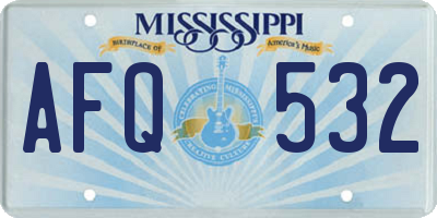 MS license plate AFQ532