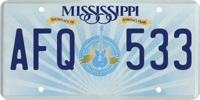 MS license plate AFQ533