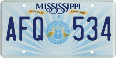 MS license plate AFQ534