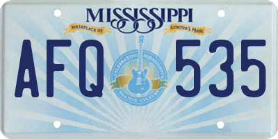 MS license plate AFQ535