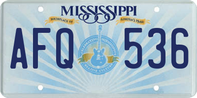 MS license plate AFQ536