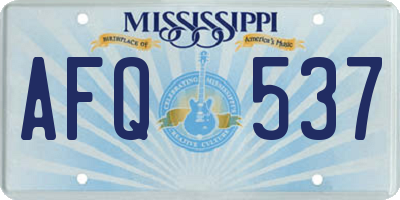 MS license plate AFQ537