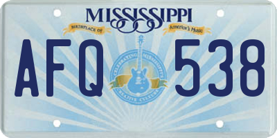 MS license plate AFQ538