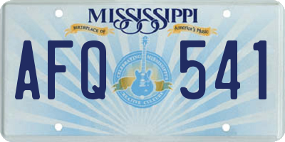 MS license plate AFQ541