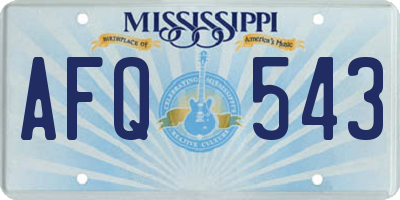 MS license plate AFQ543