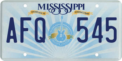 MS license plate AFQ545