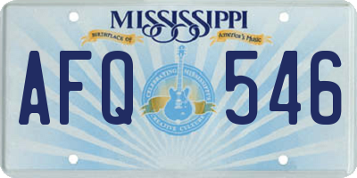MS license plate AFQ546