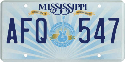 MS license plate AFQ547