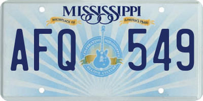 MS license plate AFQ549