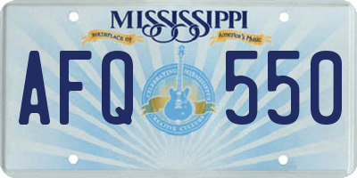MS license plate AFQ550