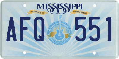 MS license plate AFQ551
