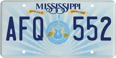 MS license plate AFQ552