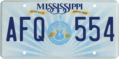 MS license plate AFQ554