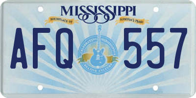 MS license plate AFQ557