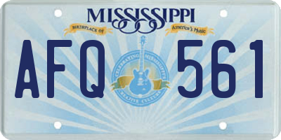 MS license plate AFQ561