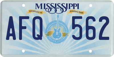 MS license plate AFQ562