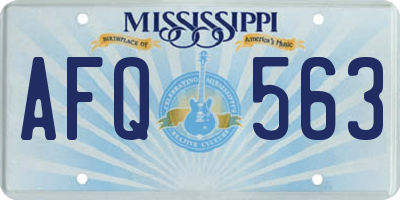 MS license plate AFQ563