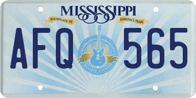 MS license plate AFQ565