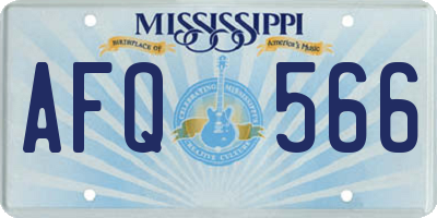 MS license plate AFQ566