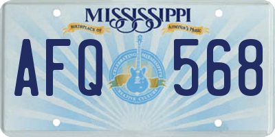 MS license plate AFQ568