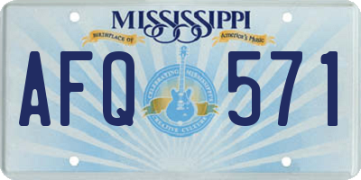 MS license plate AFQ571