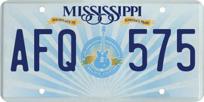 MS license plate AFQ575