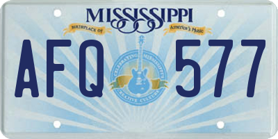 MS license plate AFQ577