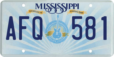 MS license plate AFQ581