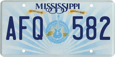 MS license plate AFQ582