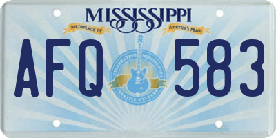 MS license plate AFQ583