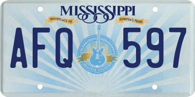 MS license plate AFQ597