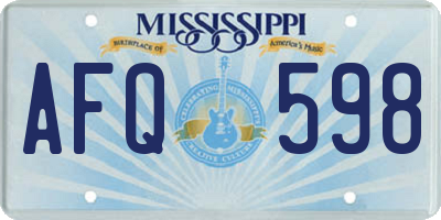MS license plate AFQ598