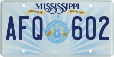 MS license plate AFQ602