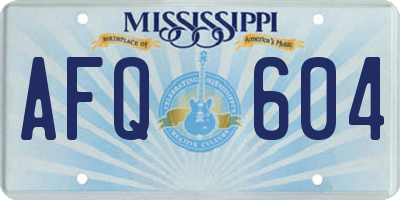 MS license plate AFQ604
