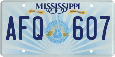 MS license plate AFQ607