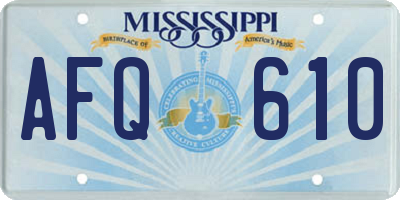 MS license plate AFQ610
