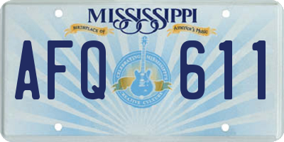 MS license plate AFQ611