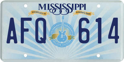 MS license plate AFQ614