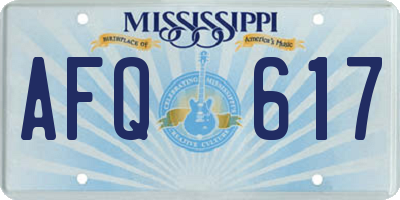 MS license plate AFQ617