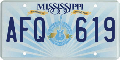 MS license plate AFQ619