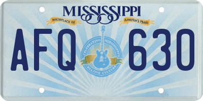 MS license plate AFQ630