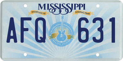 MS license plate AFQ631