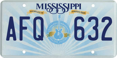 MS license plate AFQ632