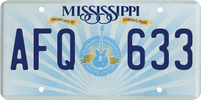 MS license plate AFQ633