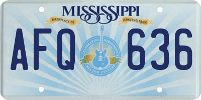 MS license plate AFQ636