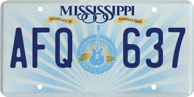 MS license plate AFQ637