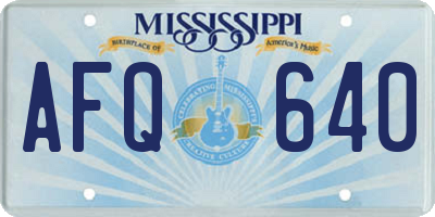 MS license plate AFQ640