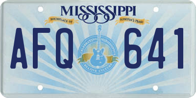 MS license plate AFQ641