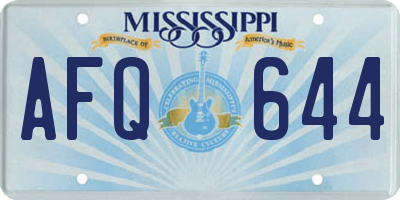 MS license plate AFQ644