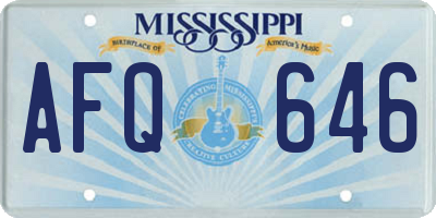 MS license plate AFQ646
